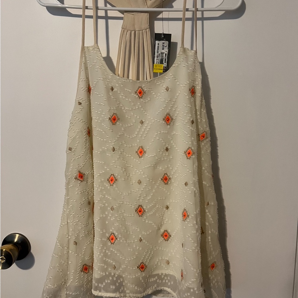 Cream Aztec Miss Me Tank